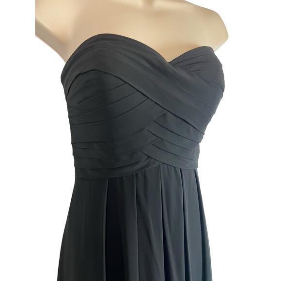 Bill Levkoff Strapless Formal Gown Dress 2 Wedding MOB Black Tie Bridesmaid - Picture 4 of 10